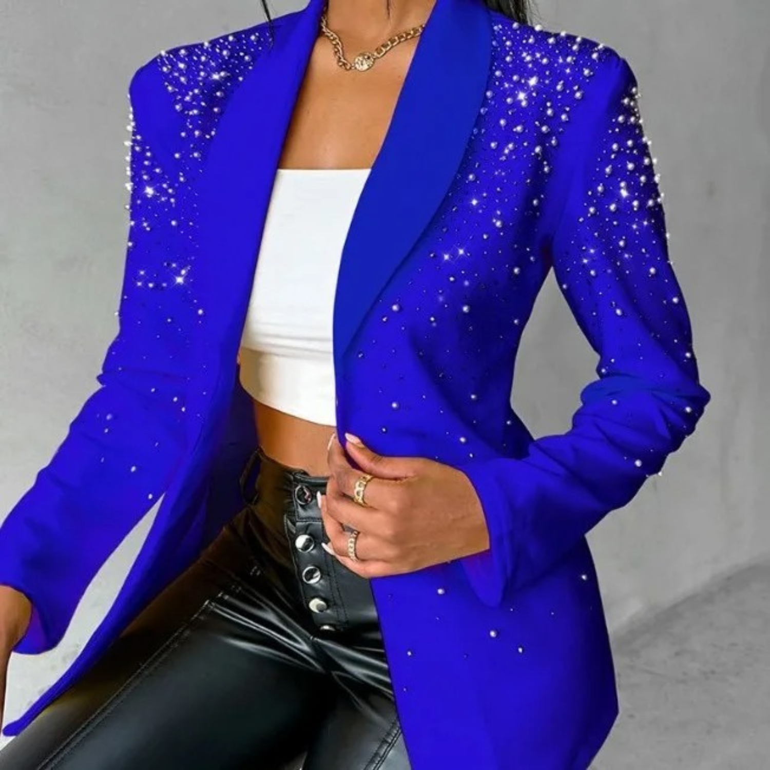 Dam Blazer med Pärldetaljer och Slimmad Passform 3