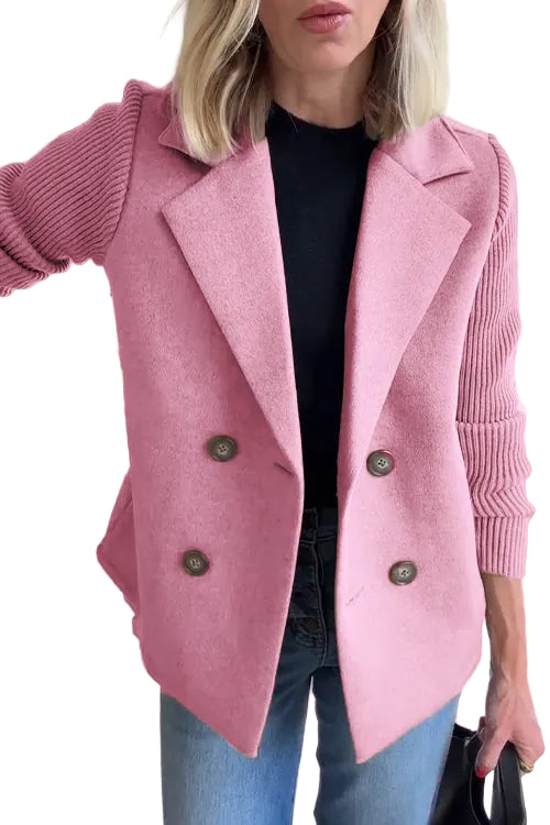 Dam Blazer med Stickade Ärmar Chic 0