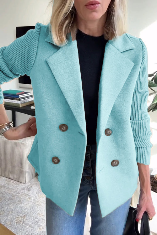 Dam Blazer med Stickade Ärmar Chic 10