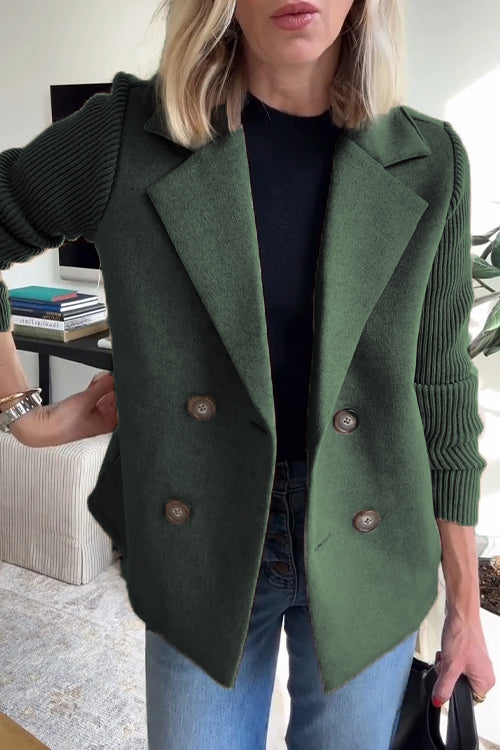 Dam Blazer med Stickade Ärmar Chic 11