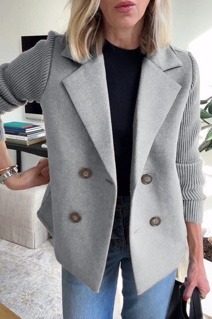 Dam Blazer med Stickade Ärmar Chic 7