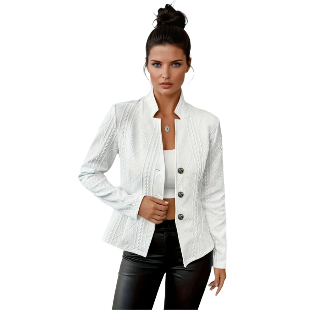 Dam Blazer med Textur och Elegant Stil 0
