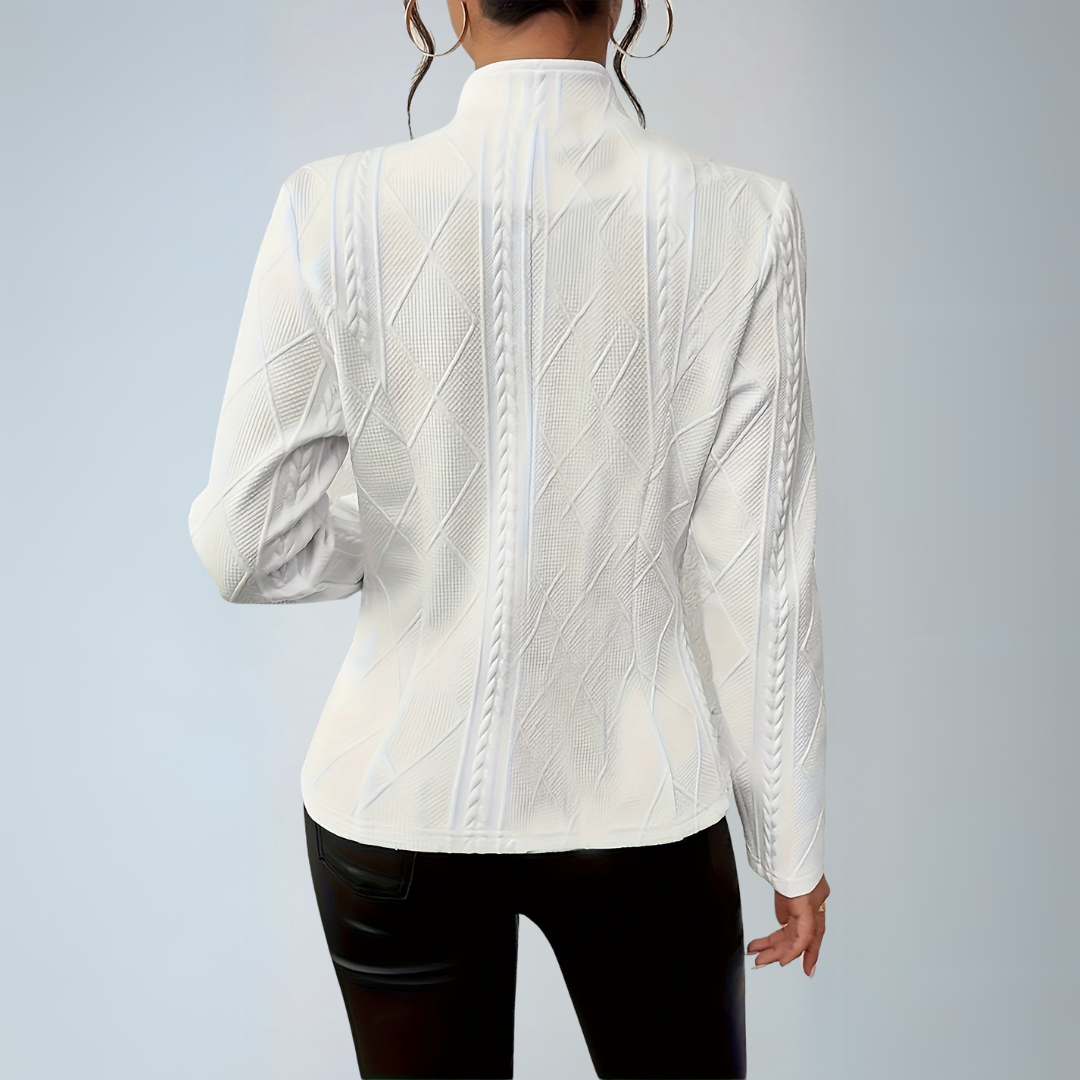 Dam Blazer med Textur och Elegant Stil 1