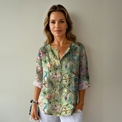 Dam Blus Blommönster Chic 2