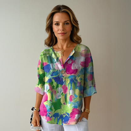 Dam Blus Blommönster Chic 3