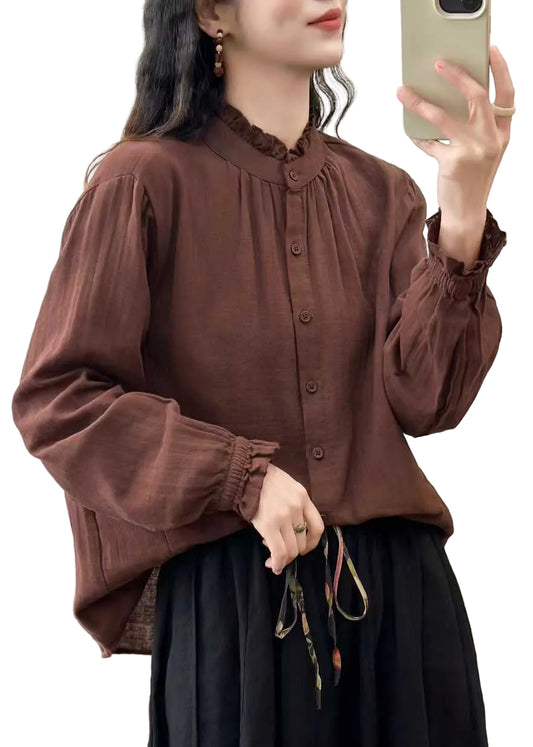 Dam Blus Oversized med Stativkrage för Vardags och Fest 0