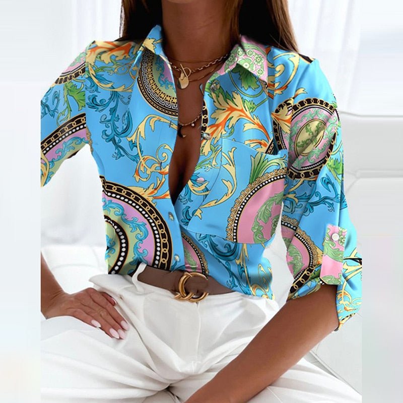 Dam Blus Vändbar med Nedfällbar Krage Minimalistisk Design 6