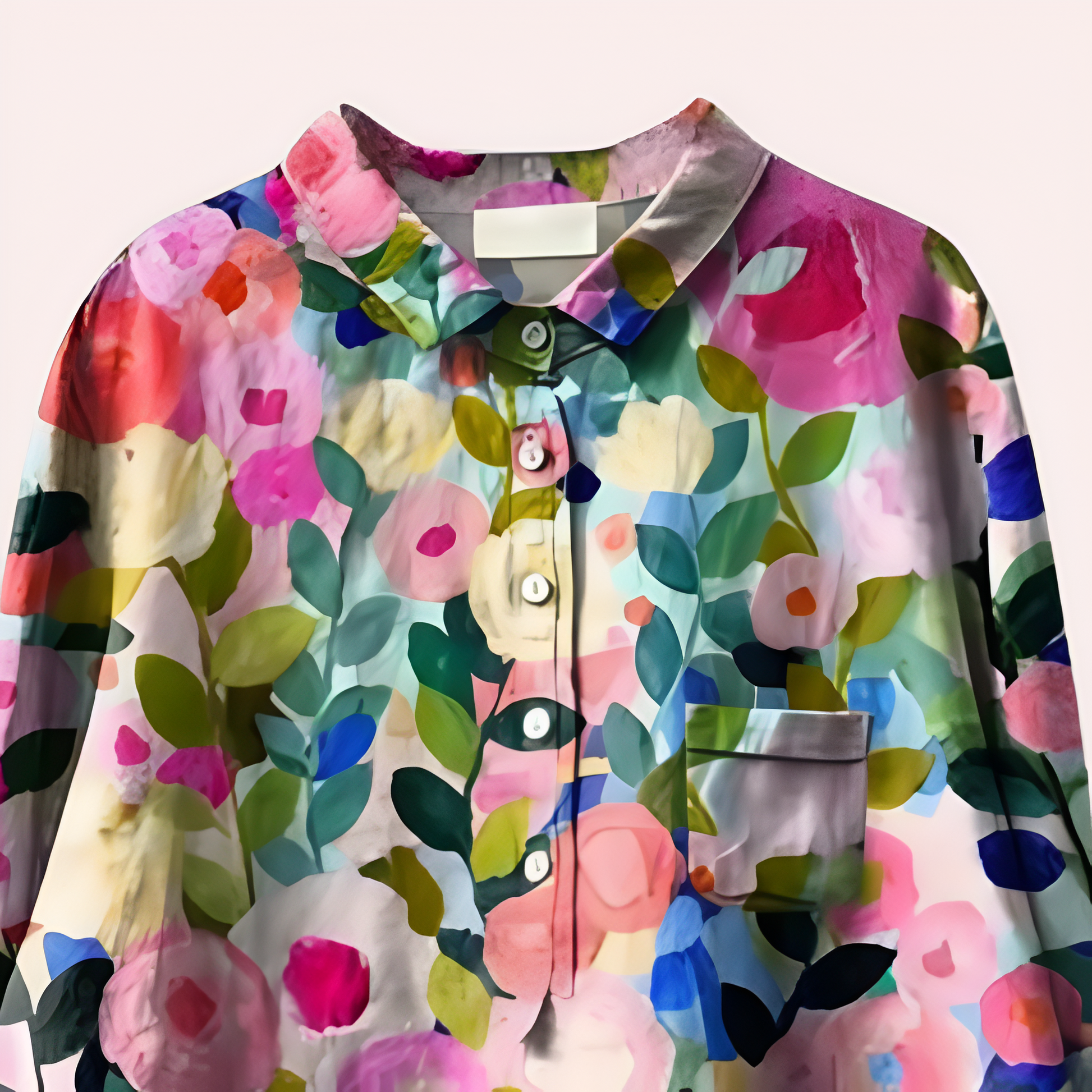 Dam Blus med Blomtryck och Chic Design 1