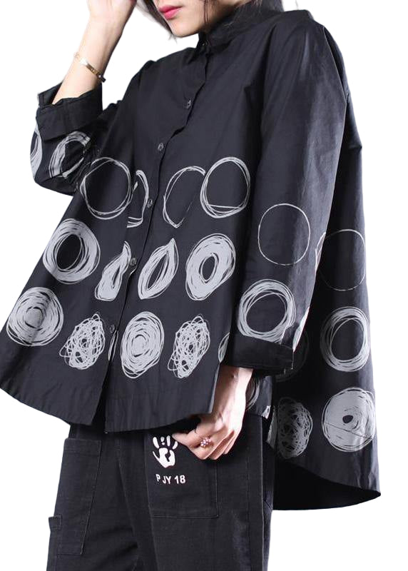 Dam Blusar med Lapel och Prickigt Mönster 0