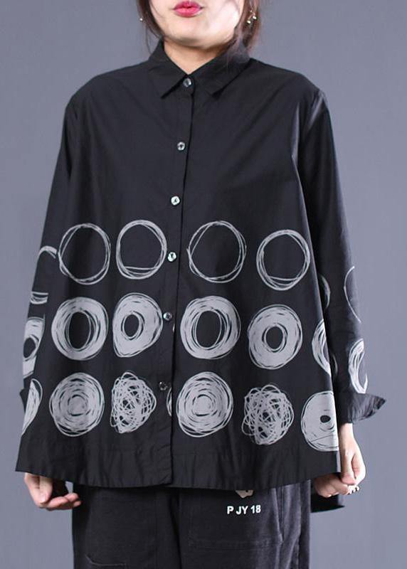 Dam Blusar med Lapel och Prickigt Mönster 2