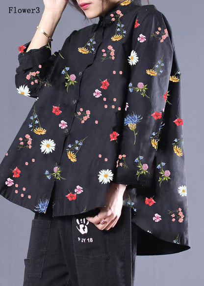 Dam Blusar med Lapel och Prickigt Mönster 7