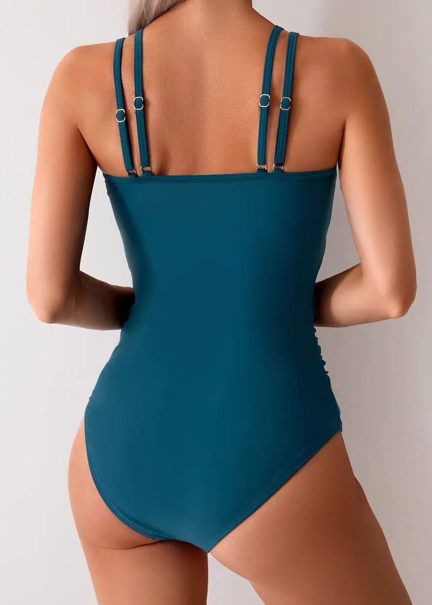 Dam Bodysuit Patchwork Mesh med Skrynklig Design 3