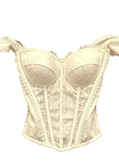 Dam Bustier Top Patchwork Spetsstil 0