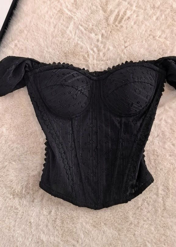 Dam Bustier Top Patchwork Spetsstil 1