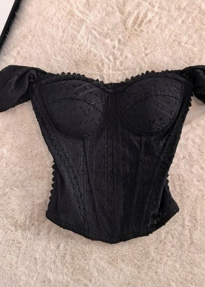 Dam Bustier Top Patchwork Spetsstil 1