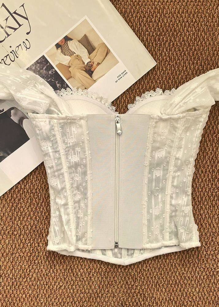 Dam Bustier Top Patchwork Spetsstil 2