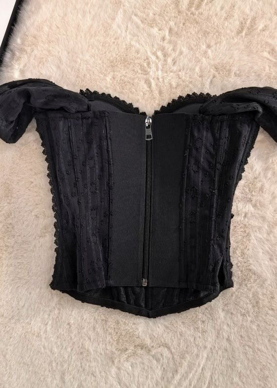 Dam Bustier Top Patchwork Spetsstil 3