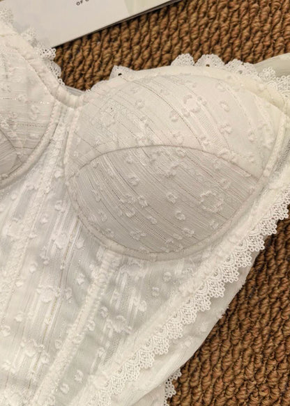 Dam Bustier Top Patchwork Spetsstil 4