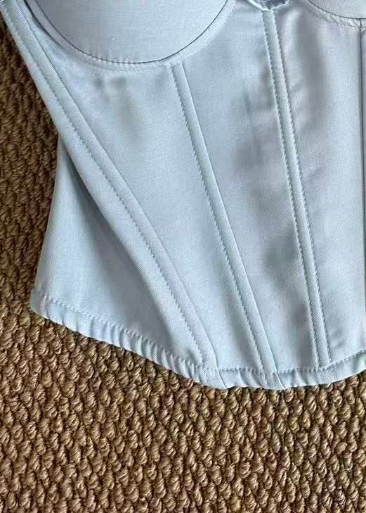 Dam Bustier Topp med Volang och Fiskbensmönster 4