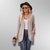 Dam Cardigan Ribbad Design Mjuk Polyester Akryl Rayon 2