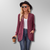 Dam Cardigan Ribbad Design Mjuk Polyester Akryl Rayon 3