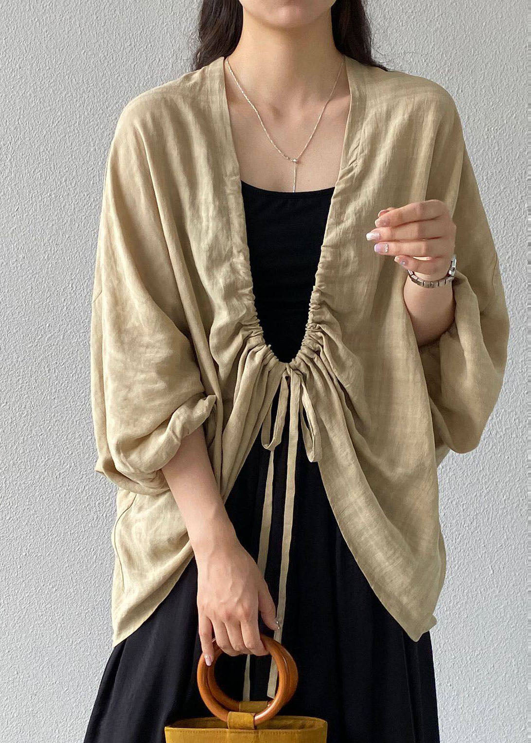 Dam Cardigan med Dragsko och Snörning Casual 1