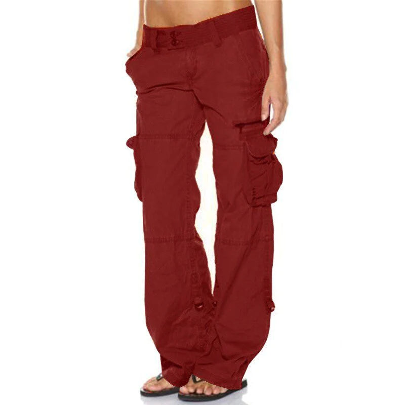 Dam Cargohose Loose Fit med Praktiska Fickor 3