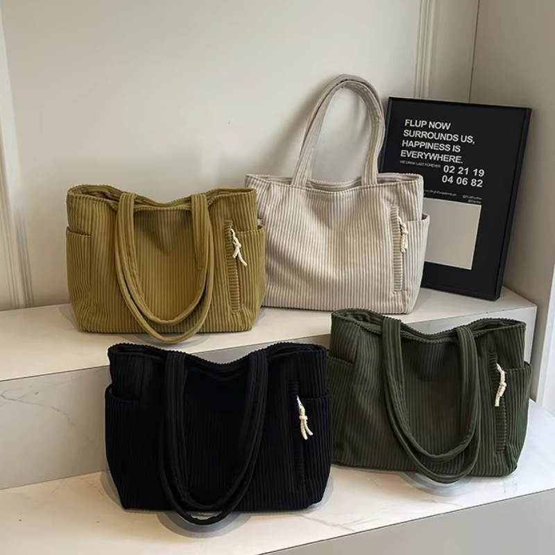 Dam Corduroy Axelväska Praktisk Modern 1