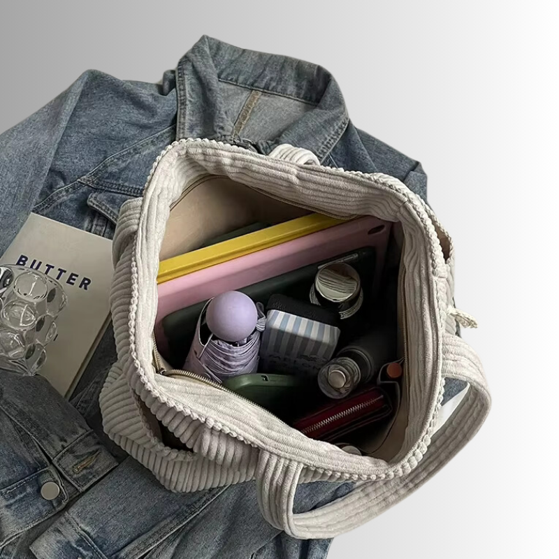 Dam Corduroy Axelväska Praktisk Modern 5