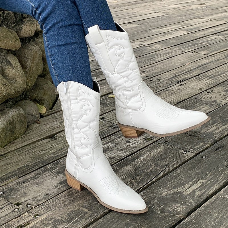Dam Cowboystövlar i Metallic Stil 8