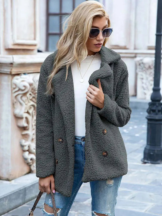 Dam Faux Fur Jacka Elegant och Varm 0