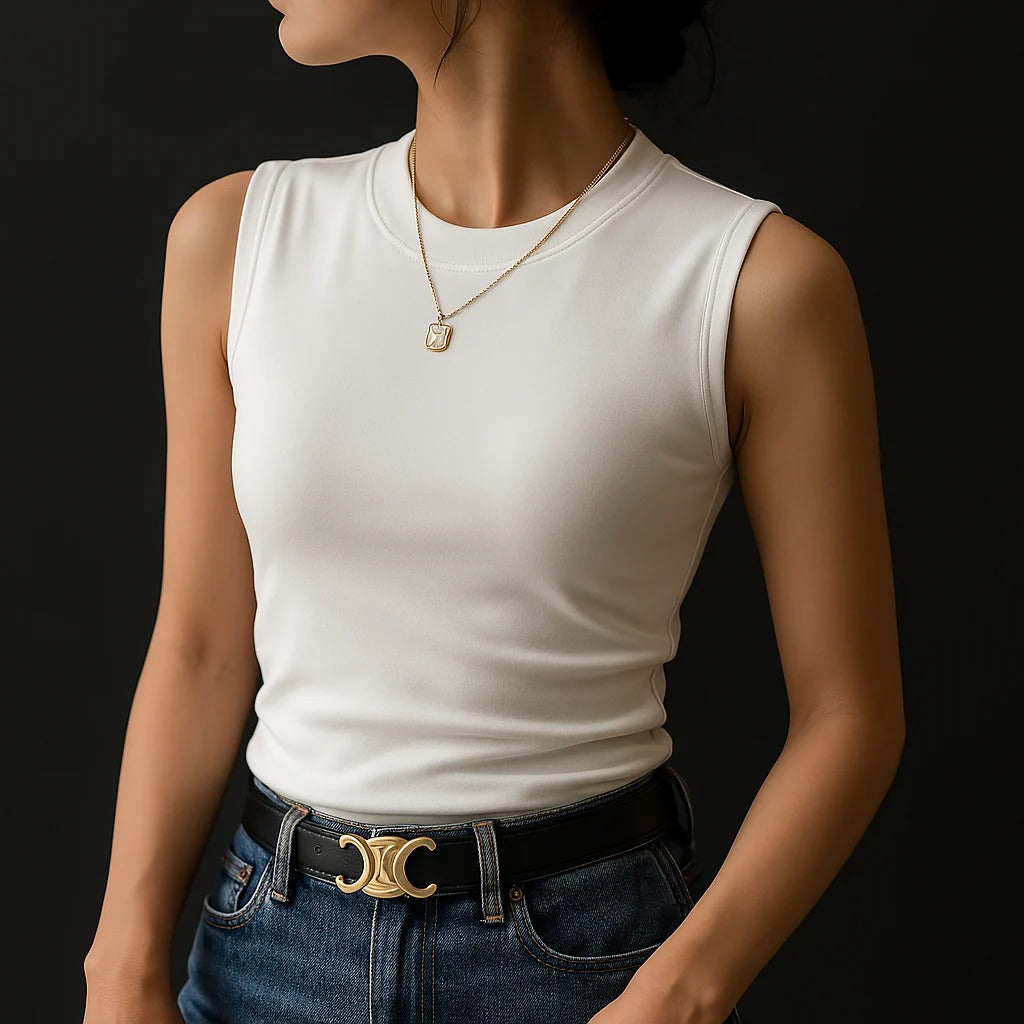 Dam Fitted Tank Topp Lätt Material 3