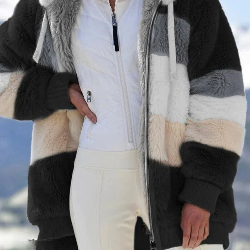 Dam Fleecejacka med Huva Modern Stil 1