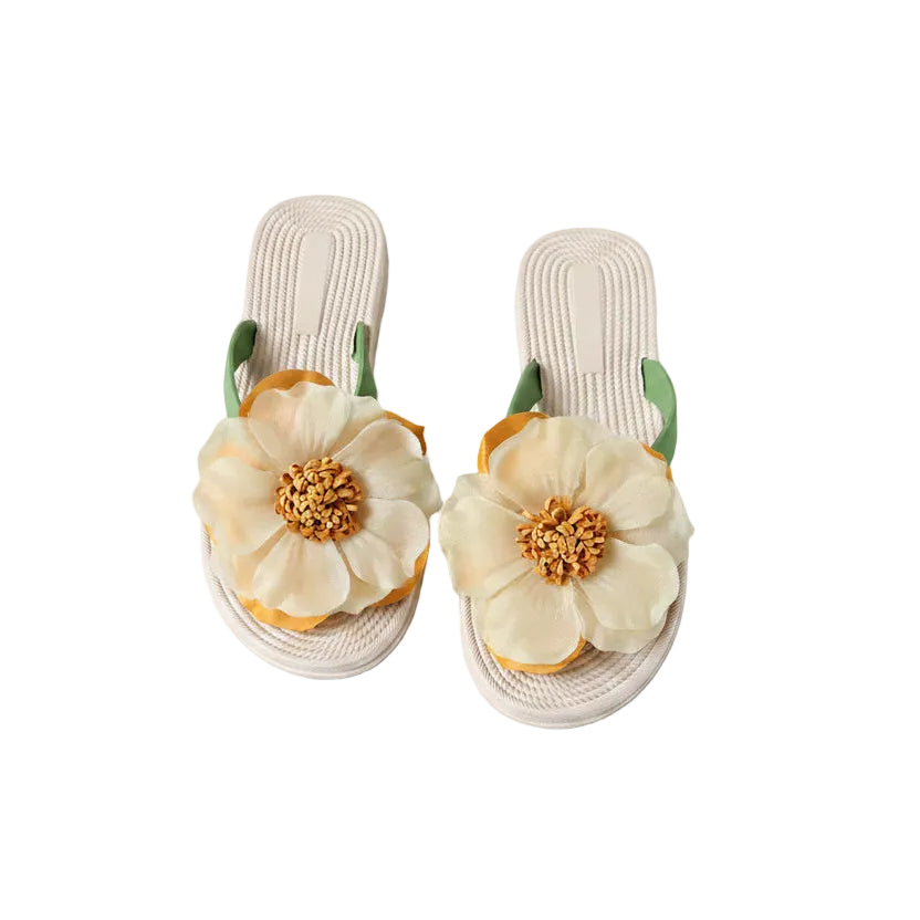 Dam Flip Flops Blommig Strandstil 2