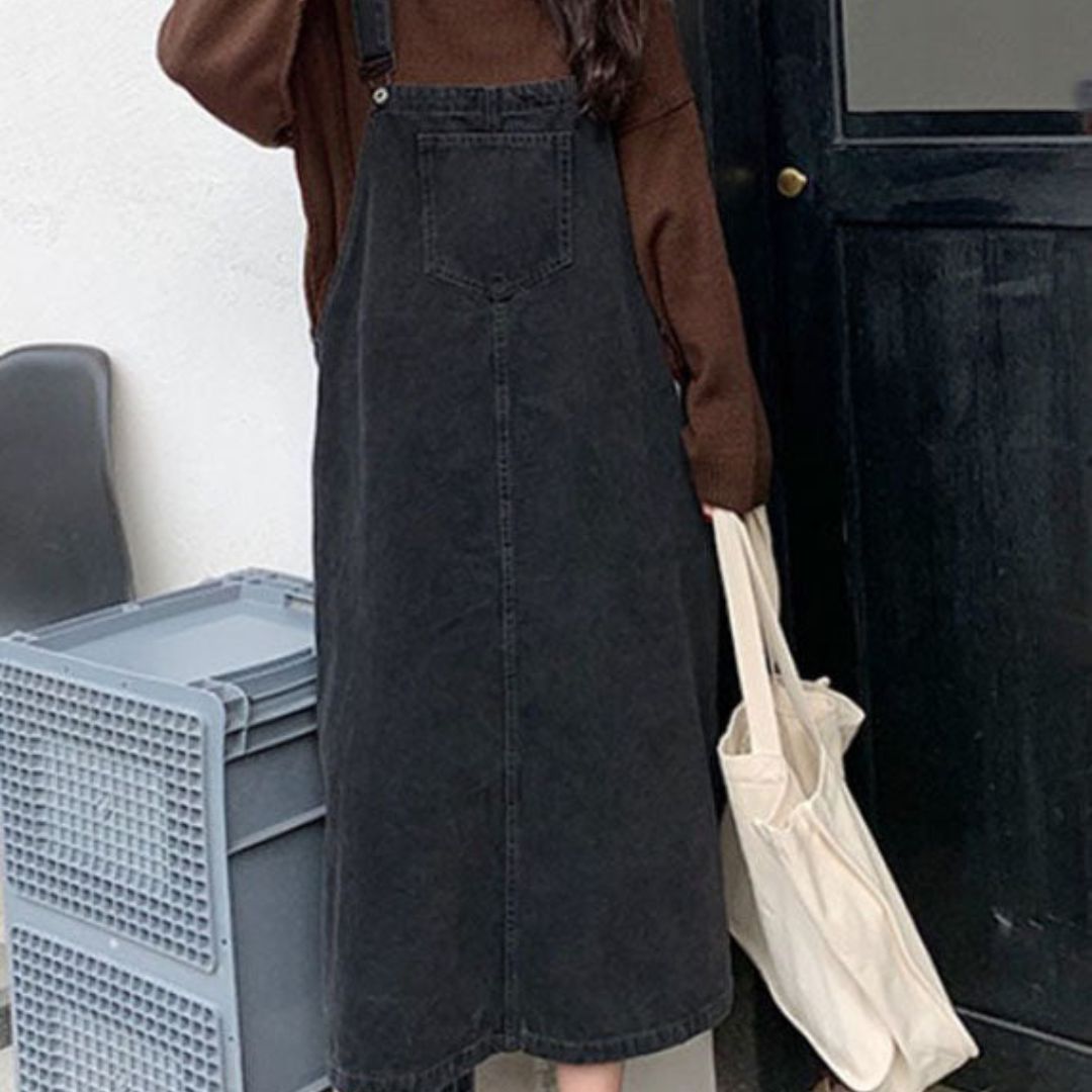 Dam Fritidsbyxor i Jeansstil med Retrodesign och Patchworkdetaljer 6