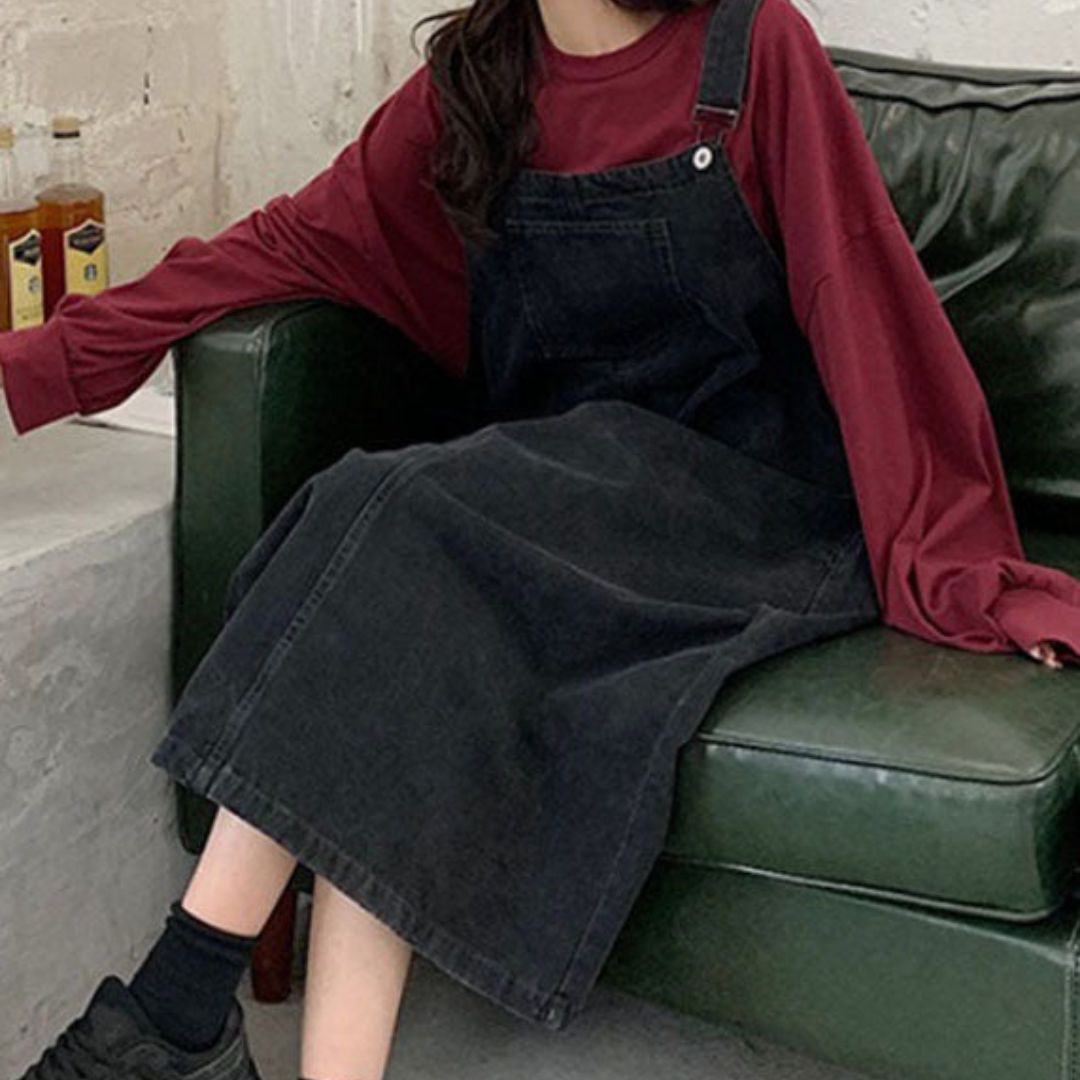 Dam Fritidsbyxor i Jeansstil med Retrodesign och Patchworkdetaljer 7