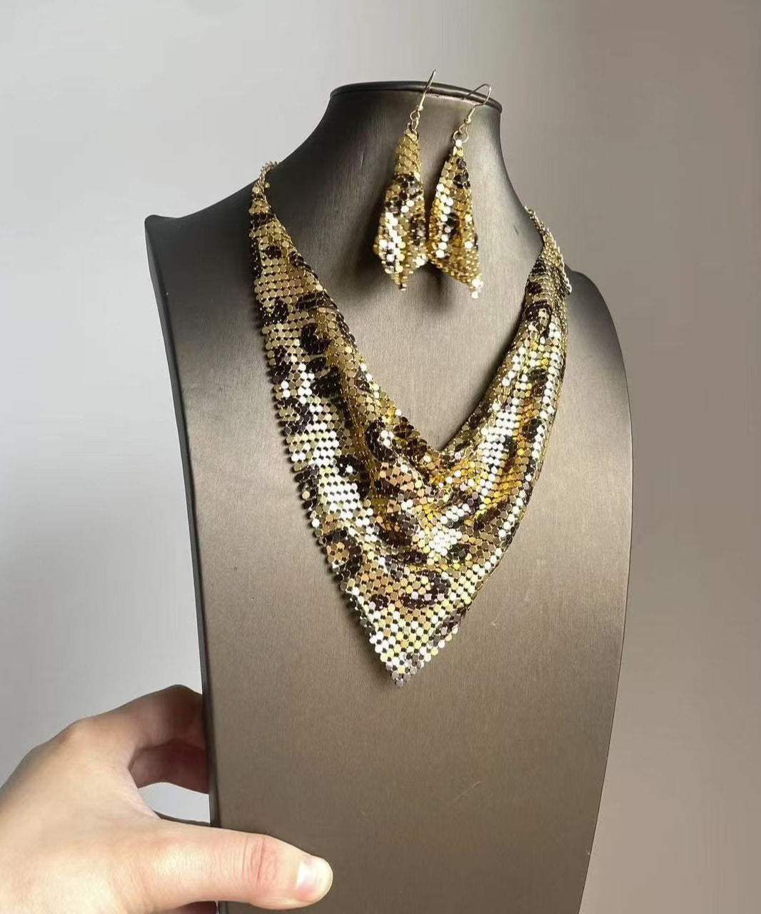 Dam Halsband Set Triangulär Design Modern Stil 2