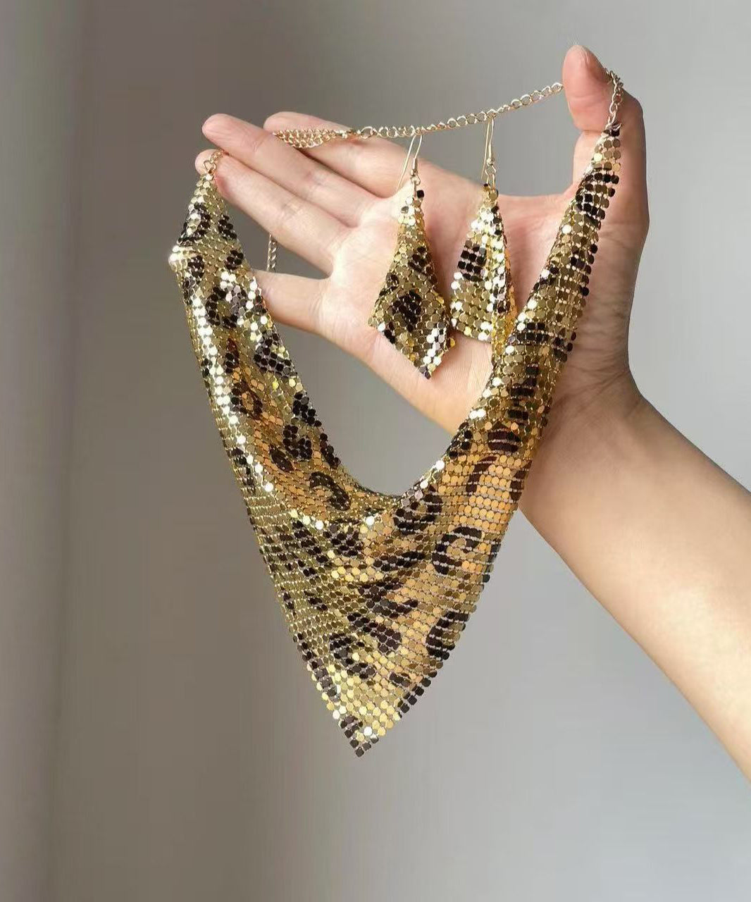 Dam Halsband Set Triangulär Design Modern Stil 4