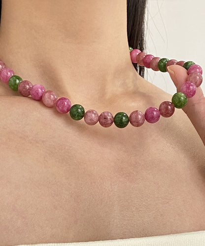 Dam Halsband med Regnbågslegering och Agatpärlor 2