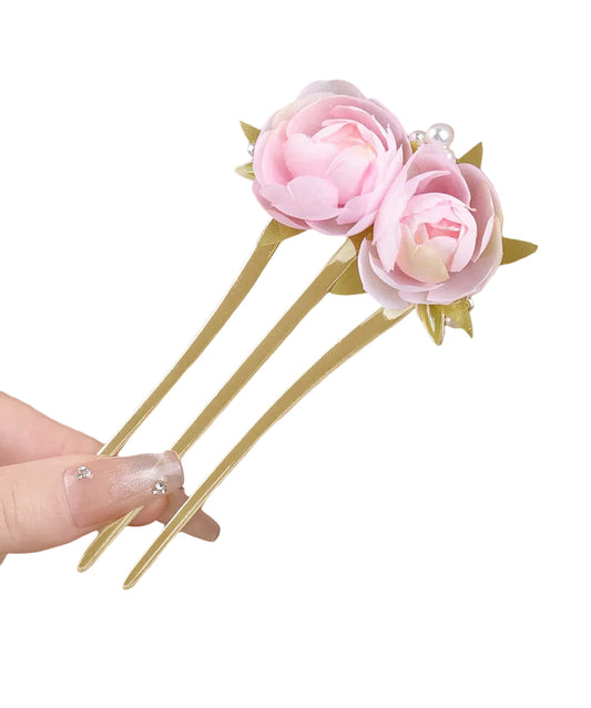 Dam Hårnål Pionmotiv Charmig och Feminin Stil 0