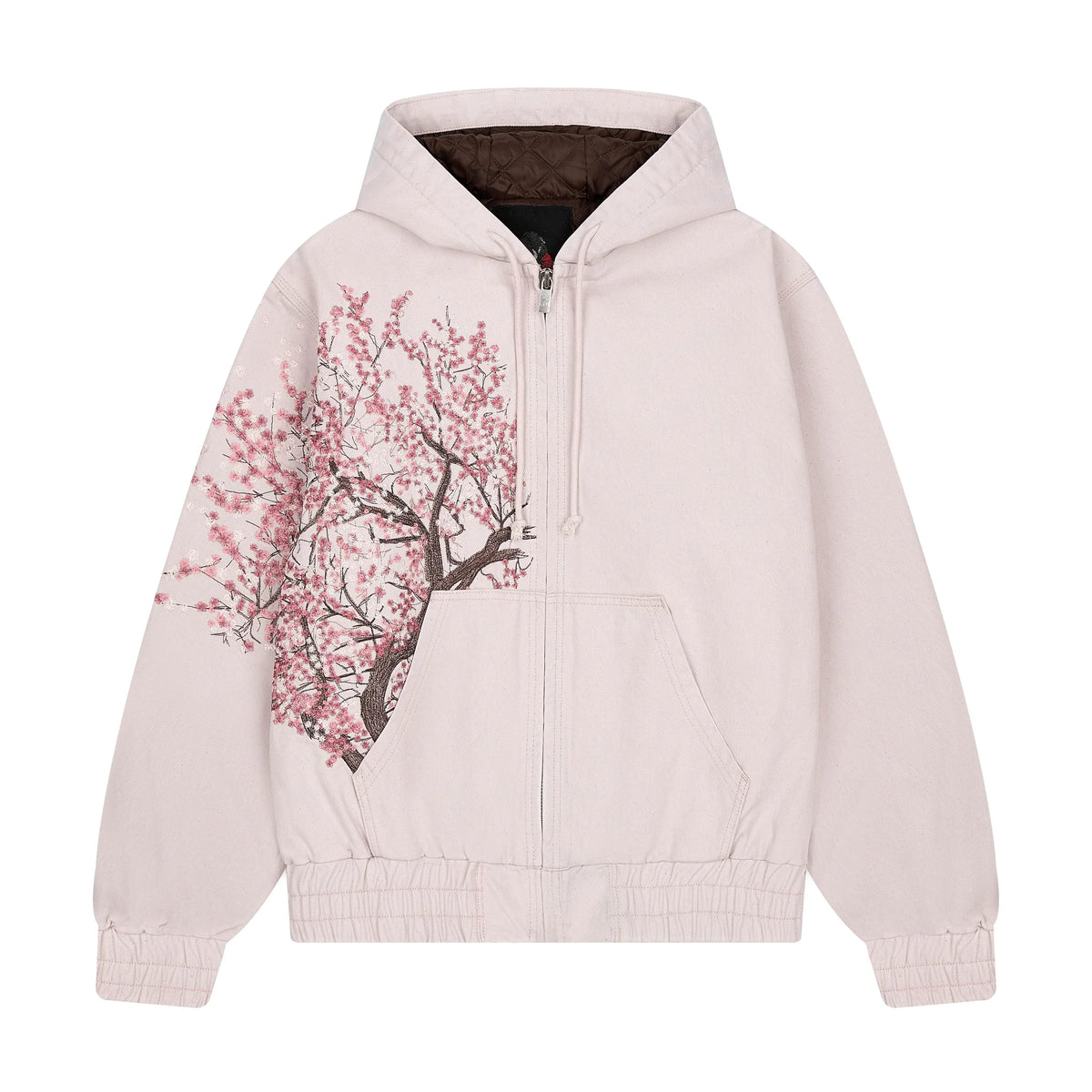 Dam Hoodie med Körsbärsblommatryck 0