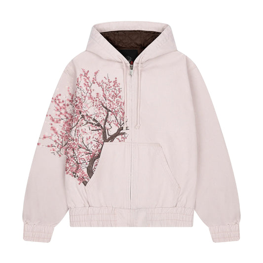 Dam Hoodie med Körsbärsblommatryck 0