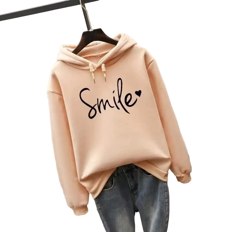 Dam Hoodie med Smile-Love Design 0