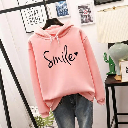 Dam Hoodie med Smile-Love Design 1