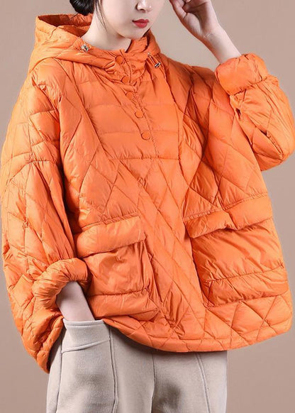 Dam Jacka Plus Size Hooded Pullover i Dunfyllning 1