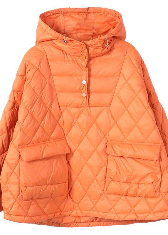 Dam Jacka Plus Size Hooded Pullover i Dunfyllning 7