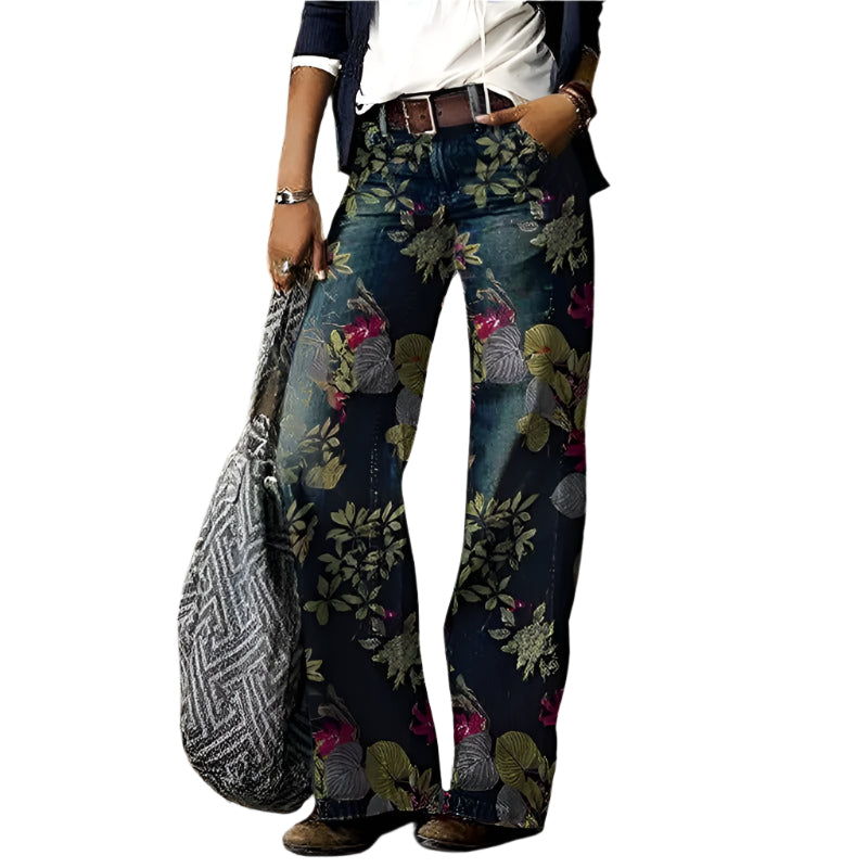 Dam Jeans Blommönster Lätt Passform 0