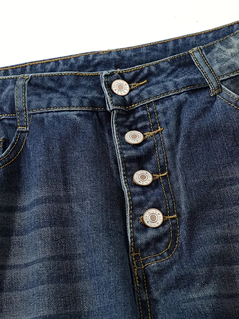 Dam Jeans Hög Midja Lös Passform 5