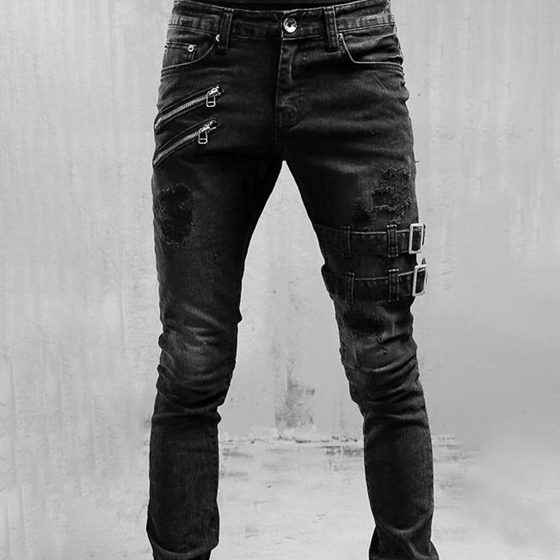 Dam Jeans Hög Midja Med Ribbade Detaljer 1