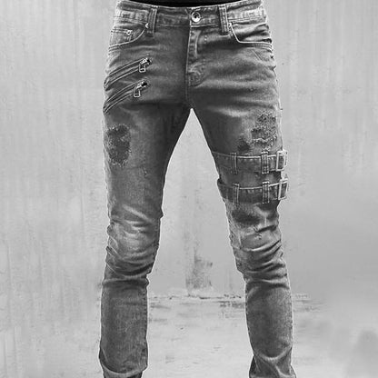 Dam Jeans Hög Midja Med Ribbade Detaljer 2